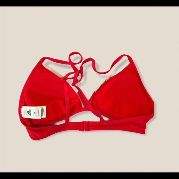 Adidas Bikini Top Cross Back White And Coral Size 16 - Picture 3 of 6